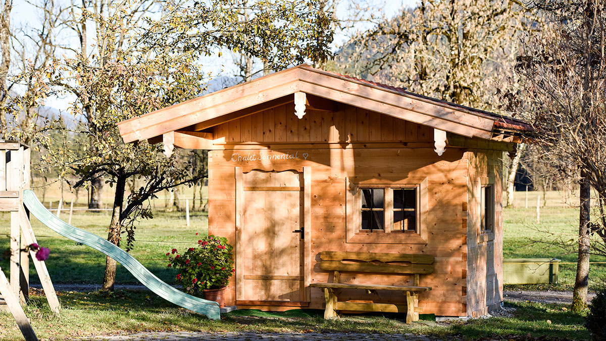 Blockhütte Gesamtansicht