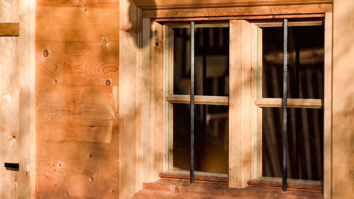 Blockhütte Fenster